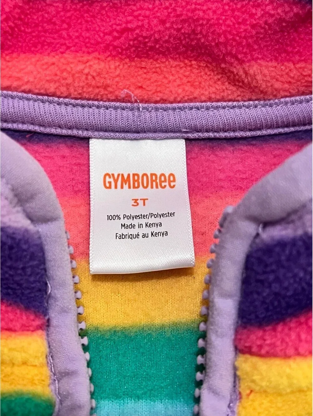 Gymboree Girls Rainbow Stripe Peplum Fleece 1/2 Zip Pullover Jacket /Top (3T)